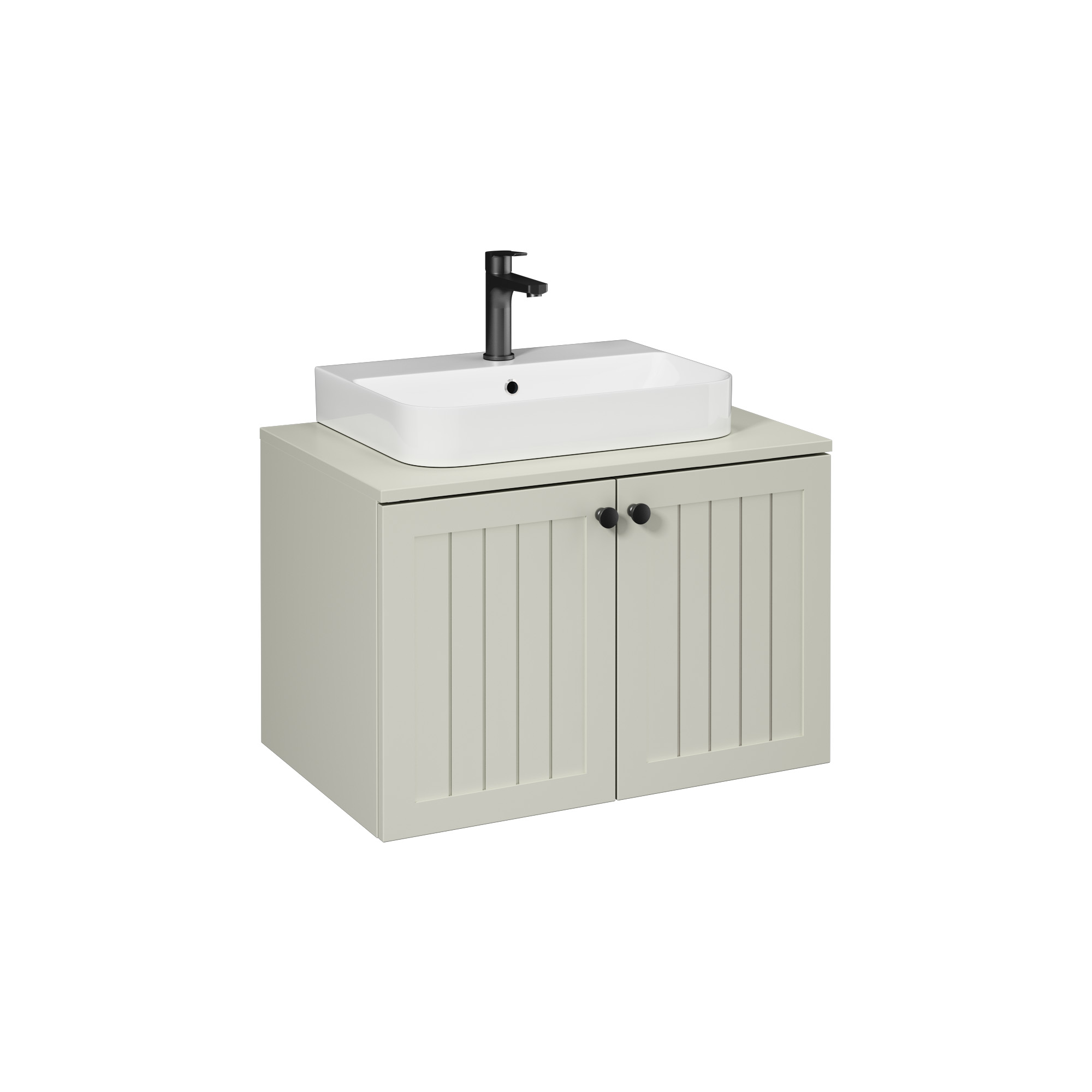 Eva Washbasin Cabinet, Satin Taupe 80 cm