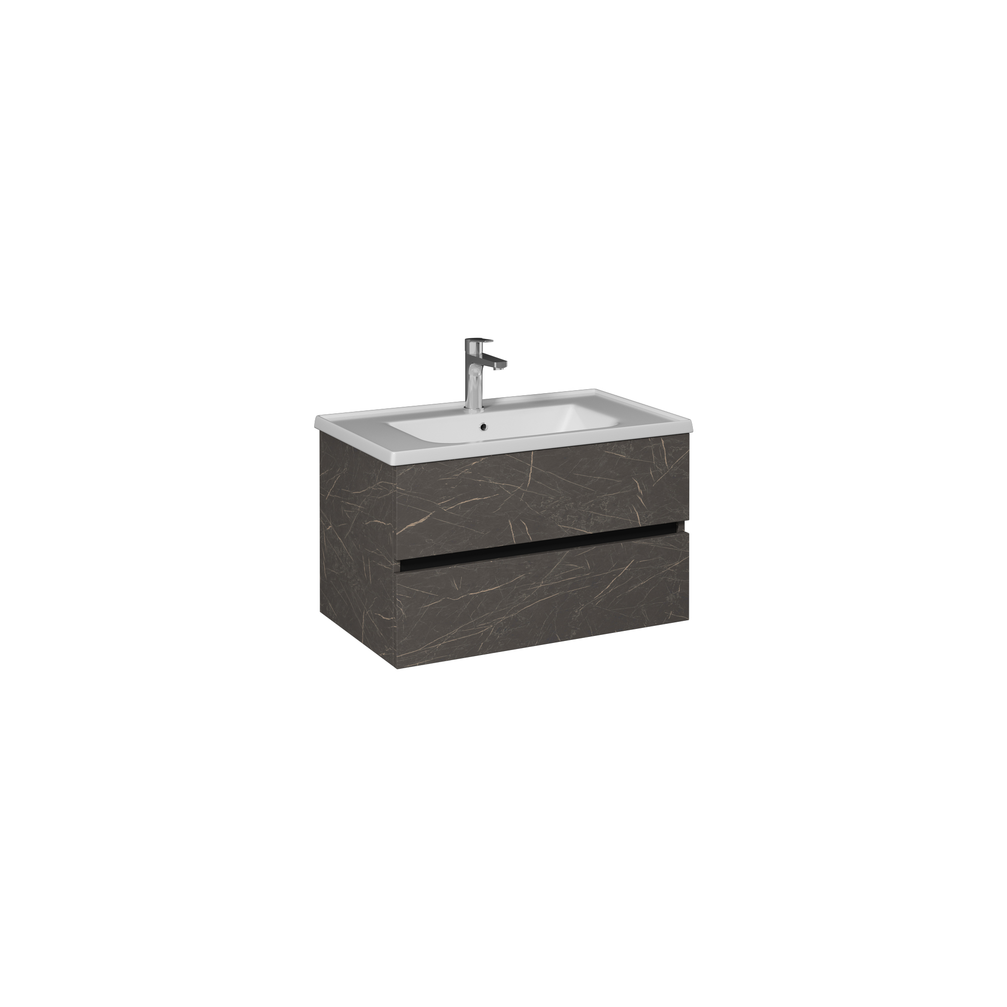 Trio + Washbasin Cabinet, Latin Marble 80 cm